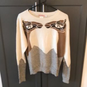 Designer real Alpaca Sweater with whimsical front
